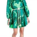 Alexis  Women’s Green Long Puff Sleeve Tiered Dress Size XS Photo 0