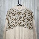 Nine West  Ribbed Leopard Animal Print Turtleneck Sweater size L Large Photo 3