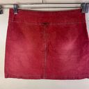 prAna  Women's Red Corduroy Boho Mini Skirt Size 8 Casual with Pockets Grunge Photo 3