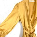 Zimmermann  Womens Silk Wrap Dress Asymmetric Ruffle Hem Tie Belt Yellow Size 6 Photo 5