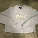 Nike Light Blue Cropped Crewneck Photo 0