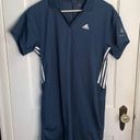 Adidas  Blue 3 Stripes Primegreen Golf Tennis Athletic Short Sleeve Dress Sz M Photo 0