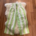 Moon River  Button Front Culottes Green & White Vertical Stripes NWT Sz XS Linen Photo 9