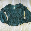 Nine Britton NWT Stitch Fix  Cavanna Faux Wrap Blouse Teal Green Size SP Photo 3