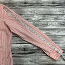 L.L.Bean  Women's Striped Button Down Roll Tab Blouse L LG Large Reg Pink White Photo 11