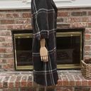 Classiques Entier 🎉HP🎉  black plaid mid-length wool-blend trench coat/ M /EUC Photo 7