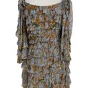 Zimmermann  Painted Heart Ra Ra Cold-shoulder Tiered Printed Silk Mini Dress Photo 4