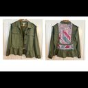 Matilda Jane  Lightweight Olive Green Boho Patchwork Ruffle Hem Jacket Sz Medium Photo 1