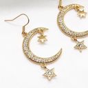 Moon and Star Dangle Earrings Photo 3