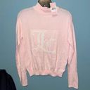 Juicy Couture  Mock Neck Intarsia Logo Sweater in Rose Quartz Size Medium Photo 0