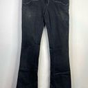 Antik Denim Y2K  Black Embroidered Distressed Stretch Bootcut Western Jeans 28 Photo 0