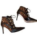 PARKE Marion  Animal Print Calf hair leather "Miki" Lace Up Pumps Size 7.5 Photo 2