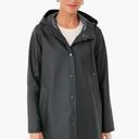 Stutterheim Mosebacke Raincoat Black (Dark Grey) Button Front Hooded Size XXS Photo 0