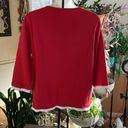 Coldwater Creek  Red/White Long Sleeve Blouse Size Small Photo 1