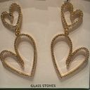 House of Harlow NWT  dangling heart hoop glass stone earrings Photo 2