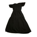 Who What Wear Black Tiered Country Style Midi  Dress with Flared Puff Sleeves 🔥 Photo 2