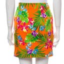 Ralph Lauren  black label orange tropical floral silk pencil skirt, size 6 Photo 0