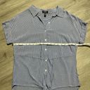 Jones New York  Stripe Button Down Tie Front Top Size M Photo 5