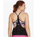 Speedo  Women's Swimsuit Top Tankini Blouson Blue & Black Floral Photo 10