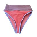 Beach Riot  Oasis Color Block Emmy Ribbed High Waisted Bikini Bottoms Size Small Photo 4