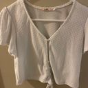 Francesca's white button up Cropped Blouse Photo 1