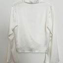 Mango NWT  V-Neck Flare Long Sleeve Satin Feel Faux Wrap Blouse Top MNG Medium 6 Photo 9