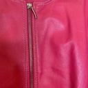 Chico's Chico’s Pink Leather Jacket Moto Zipper Jacket Sz 16 Long Sleeve Lined Pockets Photo 1