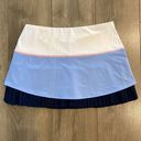 Lucky in Love  13” Tier Pleated Blue And White Tennis Skirt Size Large Photo 0