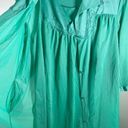 Vanity Fair Vintage  Size 32 Green Nylon Two Piece Nightgown Robe Set Button Photo 2