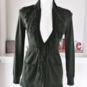 Rebecca Taylor  Wool Fringe Cardigan Knit Peplum Size M Photo 8