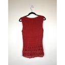 Talbots  Vintage Hand Knit Crochet Cami Red M 70s Fairycore Hippie Whimsigoth Photo 3