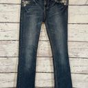 L.A. Idol USA Jeans Bootcut Embellished Distressed Dark Wash-5 Photo 0