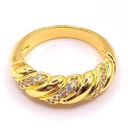 Twisted NWT Croissant Ring Chunky  Braided Rhinestones Dome Ring Signet Band Ring Photo 2