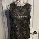 DKNY Brocade Wool Jacquard Metallic Shiny Whimsygoth Formal Evening Tank Floral Sleeveless Top Women's Size 12 Blouse Photo 0