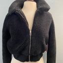 Good American  Sherpa Goodness Bomber Jacket Black (Size 1) Small Photo 4