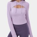 Halara NEW  Hooded Drawstring Cut Out Cropped Casual Hoodie Sweatshirt Large Photo 0