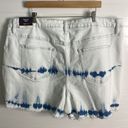 Ava & Viv  denim jean shorts tie dye no gap waistband white blue bottom Sz 24W Photo 3