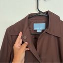 Nine West y2k  brown and orange ribbon trim detail trench jacket Size XS Photo 3