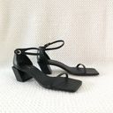 frame denim Frame Le Summit Black Leather Low Heel Ankle Strap Simple Sandal 37.5 NWOB Photo 10