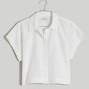 Madewell  Crop Dolman Linen Short Sleeve Shirt in White Size Medium Photo 5