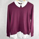 Ted Baker  Ohlin Mixed Media Layered Look Oxblood Sweater Size US 8 Photo 3