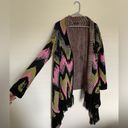 Hot & Delicious  chevron pattern cardigan black, pink, green Photo 2