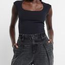 EXPRESS NWT  Super High Waisted Tailored Denim Shorts Faded Black Wash Medium Photo 2