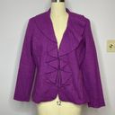 Charter Club Woman Felted Wool Ruffle Jacket- Purple 1X Photo 0