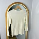 Everlane cream white stretch rib Henley button top Photo 5