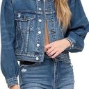 Vervet  by Flying Monkey denim balloon puff sleeve trucker denim jacket small Photo 0