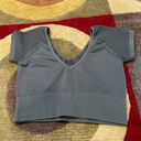 Aerie Offline by  Seamless Athletic Workout Short Sleeve Crop Top Olive Green S Photo 2