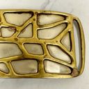 The Bar Vintage Brutalist Silver and Gold Tone Belt Buckle Made in India Photo 3