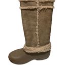 Crocs  Nadia Women’s Taupe Faux Fur Lined Pull On Tall Boots Shoes Size 7 Photo 2