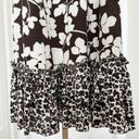 Karen Kane  Halter Beaded Floral Print Flouncy Shift Dress Brown Womens Medium Photo 4